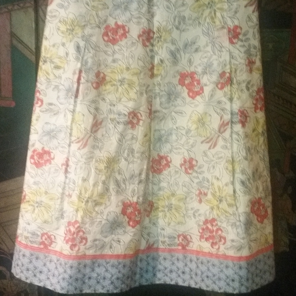 Watercolor 26" Midi Skirt, Talbots, Sz 12
